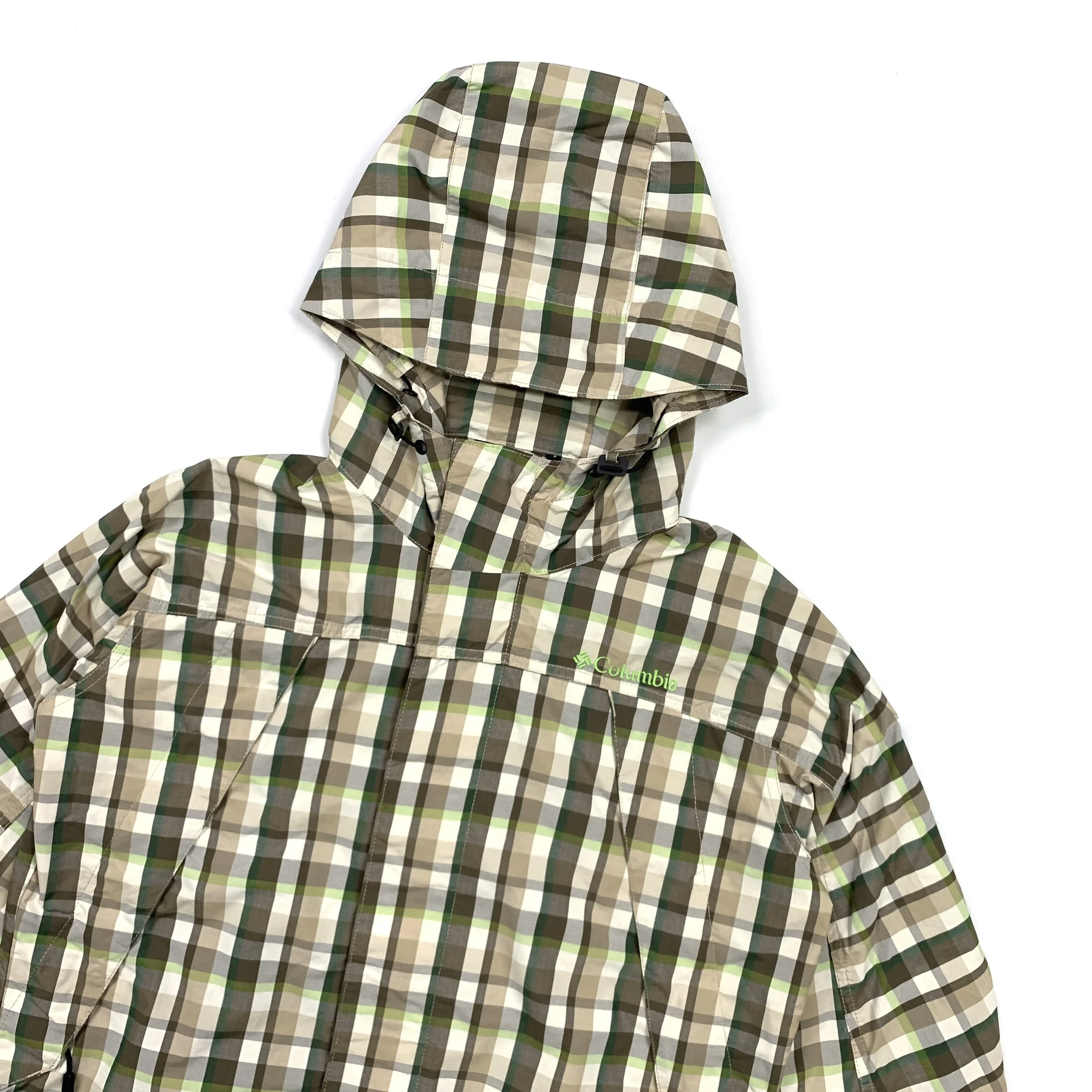 Columbia Omni-Shield Plaid Shell Jacket (White / Green) — GAIJIN